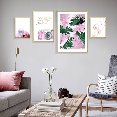 粉色ins北歐清新火烈鳥客廳裝飾畫 為你的家注入靈動(dòng)與時(shí)尚
